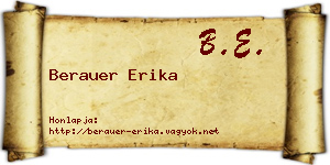 Berauer Erika névjegykártya